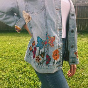Embroidered Floral Denim Jacket